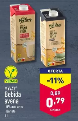 Oferta de Myvay - Bebida Avena por 0,79€ en ALDI