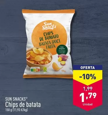 Oferta de Sun Snacks - Chips De Batata por 1,79€ en ALDI