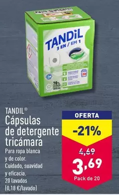 Oferta de Tandil - Cápsulas De Detergente Tricámara por 3,69€ en ALDI