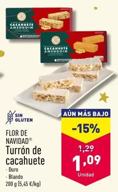 Oferta de Flor De Navidad - Turrón De Cacahuete por 1,09€ en ALDI