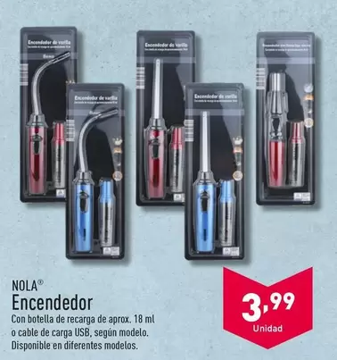 Oferta de Nola - Encendedor por 3,99€ en ALDI