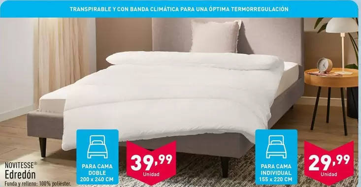 Oferta de Novitesse - Edredón por 29,99€ en ALDI