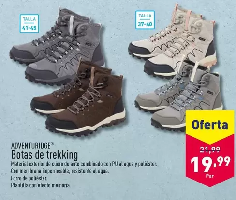 Oferta de Adventuridge - Botas De Trekking por 19,99€ en ALDI