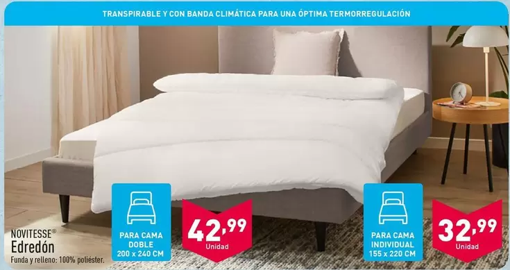 Oferta de Novitesse - Edredón por 32,99€ en ALDI