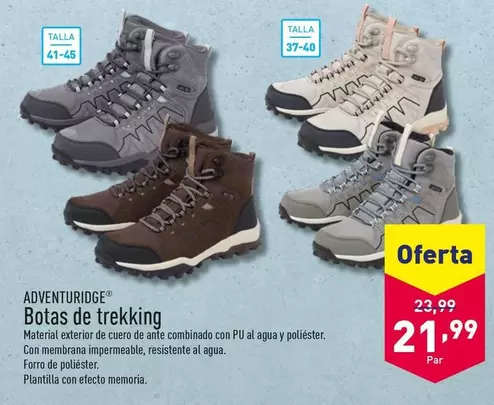 Oferta de Adventuridge - Botas De Trekking por 21,99€ en ALDI