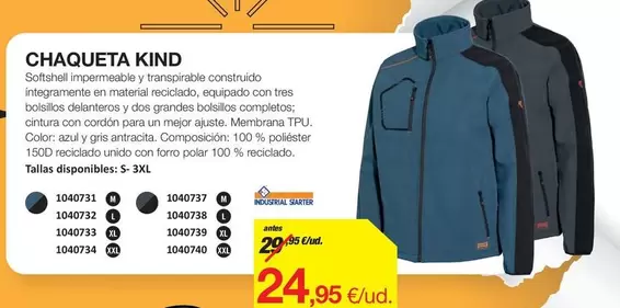 Oferta de Tres - Chaqueta Kind por 24,95€ en Distriplac