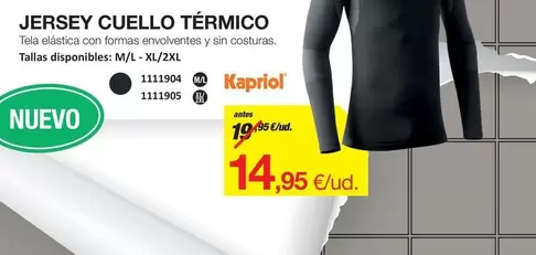 Oferta de Jersey Cuello Termico por 14,95€ en Distriplac