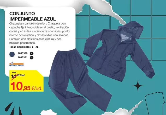 Oferta de Industrial starter - Conjunto Impermeable Azul por 10,95€ en Distriplac