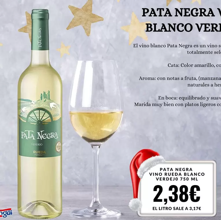 Oferta de Blanco - Pata Negra Vino Rueda  Verdejo por 2,38€ en Sangüi