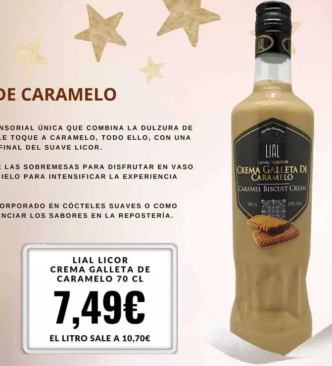 Oferta de Licor Crema Galleta De Caramelo por 7,49€ en Sangüi