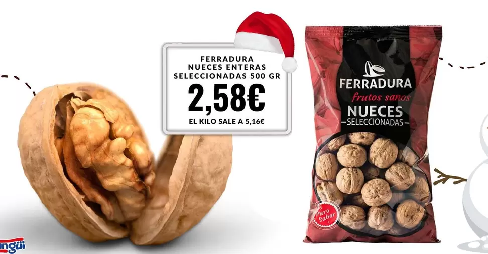 Oferta de Ferradura - Nueces Enteras Seleccionadas por 2,58€ en Sangüi