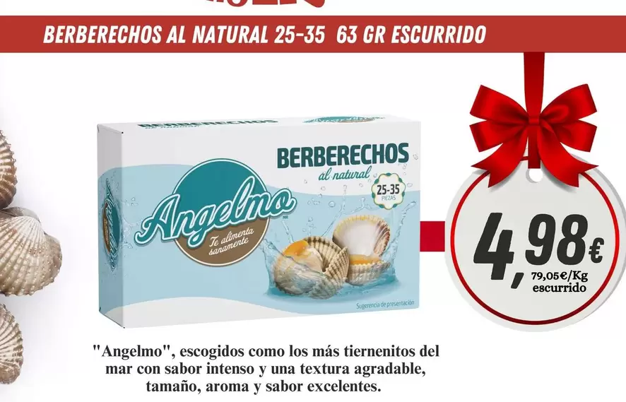 Oferta de Argelmo - Berberechos Al Natural  por 4,98€ en Sangüi