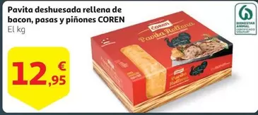 Oferta de Coren - Pavita Deshuesada Rellena De Bacon, Pasas Y Pinones por 12,95€ en Alcampo