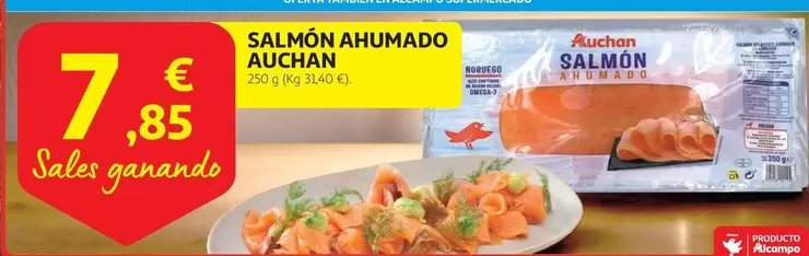 Oferta de Auchan - Salmón Ahumado por 7,85€ en Alcampo