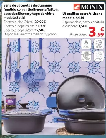 Oferta de Monix - Utensilos Acero/Silicona Modelo Solid por 3,99€ en Alcampo