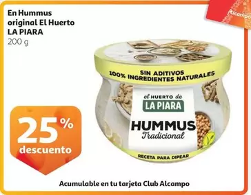 Oferta de La Piara - En Hummus Original El Huerto en Alcampo