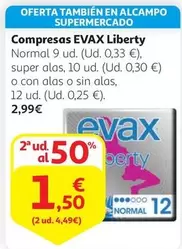 Oferta de Evax - Compresas Liberty por 2,99€ en Alcampo