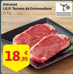 Oferta de Entrecot I.g.p. Ternera De Extremadura por 18,95€ en Alcampo