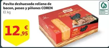 Oferta de Coren - Pavita Deshuesada Rellena De Bacon, Pasas Y Pinones por 12,95€ en Alcampo