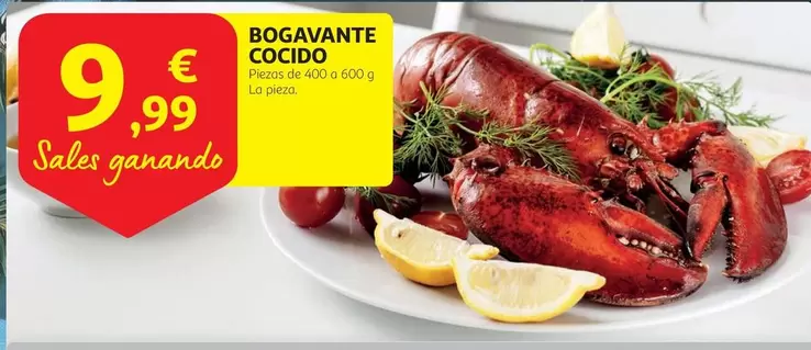 Oferta de Bogavante Cocido por 9,99€ en Alcampo