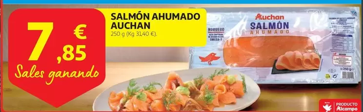 Oferta de Auchan - Salmón Ahumado por 7,85€ en Alcampo