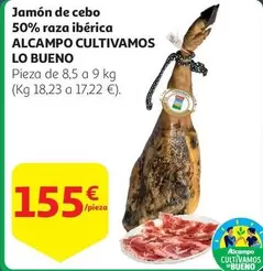 Oferta de Alcampo - Jamón De Cebo 50% Raza Ibérica por 155€ en Alcampo