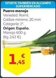 Oferta de Alcampo - Puerro Manojo por 1,45€ en Alcampo