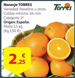 Oferta de Torres - Naranja por 2,25€ en Alcampo