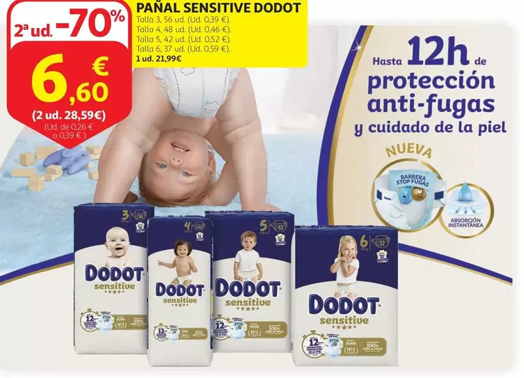 Oferta de Dodot - Panal Sensitive por 21,99€ en Alcampo