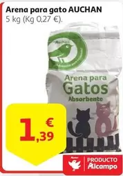 Oferta de Auchan - Arena Para Gato por 1,39€ en Alcampo