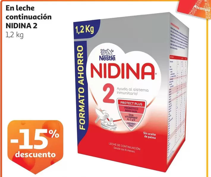 Oferta de Nestlé - En Leche Continuacion Nidina 2 en Alcampo