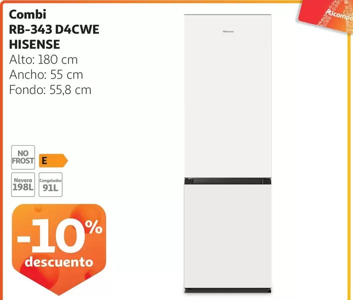 Oferta de Hisense - Combi RB-343 D4CWE en Alcampo