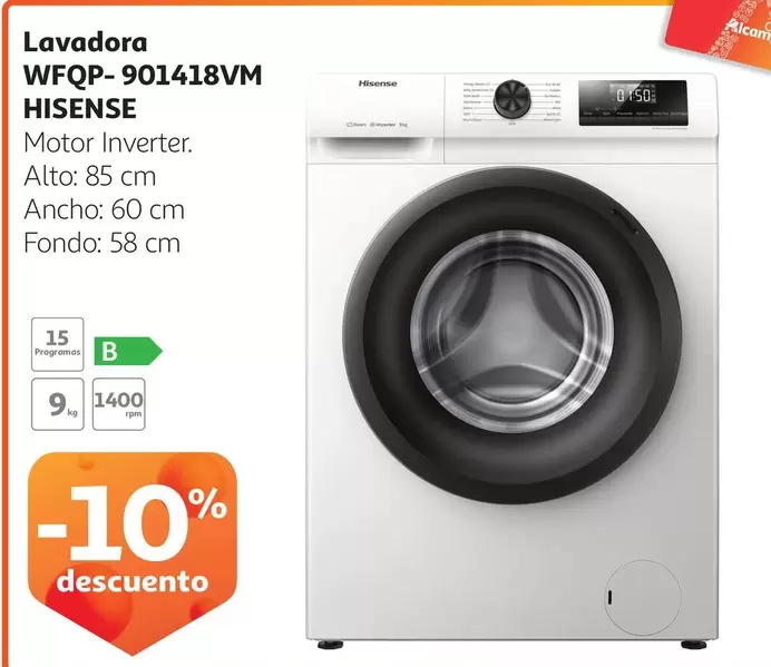 Oferta de Hisense - Lavadora Wfqp-901418vm en Alcampo