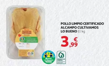 Oferta de Alcampo - Pollo Limpio Cerificado Alcampo Cultivamos por 3,99€ en Alcampo