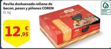 Oferta de Coren - Pavita Deshuesada Rellena De Bacon, Pasas Y Pinones por 12,95€ en Alcampo