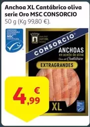 Oferta de Consorcio - Anchoa Xl Cantábrico Oliva Serie Oro Msc por 4,99€ en Alcampo