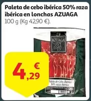 Oferta de Azuaga - Paleta De Cebo Iberica 50% Raza Iberica En Lonchas por 4,29€ en Alcampo