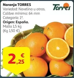 Oferta de Torres - Naranja por 2,25€ en Alcampo