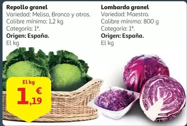 Oferta de Repollo Granel por 1,19€ en Alcampo