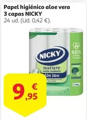 Oferta de Nicky - Papel Higienico Aloe Vera por 9,95€ en Alcampo