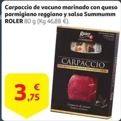 Oferta de Reggiano - Carpaccio De Vacuno Marinado Con Queso Parmigiano  Y Salsa por 3,75€ en Alcampo