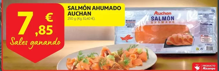 Oferta de Auchan - Salmón Ahumado por 7,85€ en Alcampo