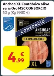 Oferta de Consorcio - Anchoa Xl Cantábrico Oliva Serie Oro Msc por 4,99€ en Alcampo