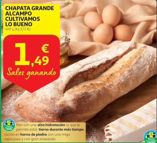 Oferta de Alcampo - Chapata Grande Alcampo Cultivamos Lo Bueno por 1,49€ en Alcampo