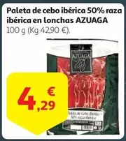 Oferta de Azuaga - Paleta De Cebo Iberica 50% Raza Iberica En Lonchas por 4,29€ en Alcampo