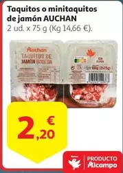 Oferta de Auchan - Taquitos O Minitaquitos De Jamón por 2,2€ en Alcampo