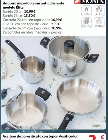 Oferta de Monix - Aceite De Borosilicato Con Tapón Dosificador por 19,99€ en Alcampo