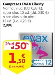 Oferta de Evax - Compresas Liberty por 2,99€ en Alcampo