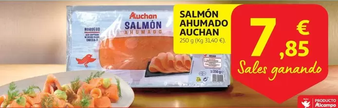 Oferta de Auchan - Salmon Ahumado por 7,85€ en Alcampo