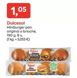 Oferta de Dulcesol - Miniburger Pan Original O Brioche por 1,05€ en Suma Supermercados